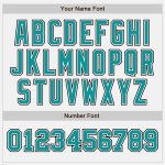 Custom Name and Number Two Tone Baseball Jersey - Personalized White Teal-Black Authentic Design Personalized White Teal-Black