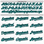 Custom Name and Number Personalized Baseball Jersey - White Teal Black Line Authentic Team Gear Personalized White Teal-Black