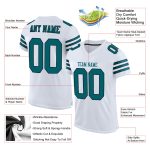 Personalized Teal-Black Mesh Football Jersey for Men and Women - Authentic Design Personalized White Teal-Black Mesh Authentic