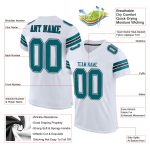 Custom Football Jersey with Name and Number - Personalized Teal-Black Mesh White Team Jersey Personalized White Teal-Black