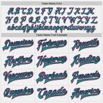 Custom Name Number Two-Tone Varsity Bomber Jacket for Team - Personalized White Teal Black Pink Full-Snap Letterman Personalized