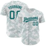 Custom Name Number Baseball Jersey - Personalized Teal-Gray 3D Pattern Design with Curved Lines Personalized White Teal-Gray