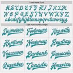 Custom Varsity Letterman Jacket with Personalized Team Name and Number - Two Tone White Teal Gray Black Bomber Full-Snap