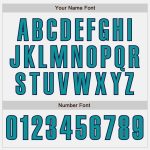 Custom Personalized Baseball Jersey with Name and Number - Authentic White Teal-Navy Team Gear Personalized White Teal-Navy