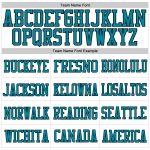 Custom Authentic Football Jersey with Personalized Name and Number - White Teal Old Gold/Black Mesh Personalized White Teal