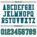 Custom Authentic Football Jersey with Personalized Name and Number - White Teal Old Gold/Black Mesh Personalized White Teal