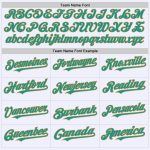 Custom Name & Number Personalized Baseball Jersey - White Teal Old Gold Mesh Authentic Throwback Personalized White Teal-Old