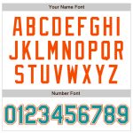 Custom Name and Number Personalized Baseball Jersey in White Teal-Orange Authentic Raglan Sleeves Personalized White Teal-Orange