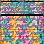 Custom Name and Number Leopard Design Baseball Jersey in Teal-Pink 3D Pattern - Personalized Authentic Sports Apparel Personalized