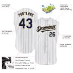 Custom Name Number Baseball Jersey - Personalized Authentic Black Gray White Teal Pinstripe Sleeveless Personalized White