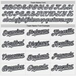 Customizable Softball Jersey with Personalized Name & Number - Unisex Black-Gray Two-Button Teal Pinstripe Design Personalized