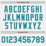 Custom Name Number Unisex Softball Jersey - Personalized Gray Teal Pinstripe Two-Button Design Personalized White Teal Pinstripe