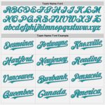 Custom Name Number Unisex Softball Jersey - Personalized Gray Teal Pinstripe Two-Button Design Personalized White Teal Pinstripe