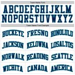 Custom Name and Number Personalized Basketball Jersey in White Teal Pinstripe Navy - Authentic Team Gear Personalized White