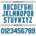 Custom Name & Number Sleeveless Baseball Jersey - Personalized White Teal Pinstripe Orange Design Personalized White Teal