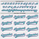 Custom Name and Number Personalized Baseball Jersey Pink White Teal Pinstripe Authentic Personalized White Teal Pinstripe