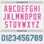 Custom Name and Number Varsity Letterman Jacket Pink Bomber with Teal Pinstripes - Personalized Full-Snap Design Personalized