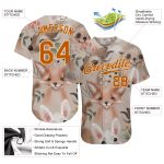 Custom Name & Number Personalized Foxes Baseball Jersey - White Texas Orange-Cream 3D Pattern Design Personalized White Texas
