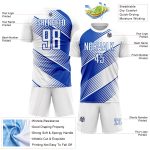 Custom Name & Number White Thunder Blue Line Soccer Jersey Uniform - Personalized Team Gear Personalized White Thunder Blue