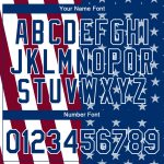 Custom US Navy 3D Pattern Design Performance T-Shirt with Personalized Name and Number in Blue-Maroon Personalized White