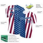 Custom US Navy 3D Pattern Design Performance T-Shirt with Personalized Name and Number in Blue-Maroon Personalized White