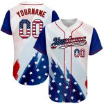 Personalized USA Flag Baseball Jersey Custom Name Number 3D Red-Black Authentic Fashion Team Apparel Personalized White USA