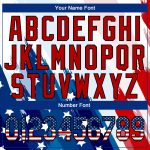 Personalized USA Flag T-Shirt with Custom Name & Number, 3D Royal Red-Black Design, American Flag Fashion Performance Tee