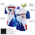 Personalized USA Flag T-Shirt with Custom Name & Number, 3D Royal Red-Black Design, American Flag Fashion Performance Tee