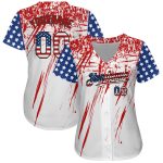 Personalized USA Flag Baseball Jersey with Custom Name & Number - 3D Royal Red-Black Design Personalized White USA Flag Royal