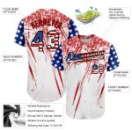 Personalized USA Flag Baseball Jersey with Custom Name & Number - 3D Royal Red-Black Design Personalized White USA Flag Royal