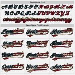 Custom Personalized USA Flag Baseball Jersey - Vintage Black Team Name & Number Personalized White Vintage USA Flag-Black