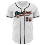 Custom Personalized USA Flag Baseball Jersey - Vintage Black Team Name & Number Personalized White Vintage USA Flag-Black