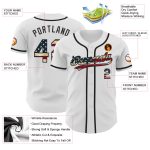 Custom Personalized USA Flag Baseball Jersey - Vintage Black Team Name & Number Personalized White Vintage USA Flag-Black