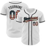 Custom Personalized USA Flag Baseball Jersey - Vintage Black Team Name & Number Personalized White Vintage USA Flag-Black