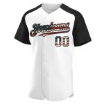 Personalized Vintage USA Flag Baseball Jersey with Custom Name & Number - Black Raglan Sleeves Personalized White Vintage