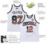 Personalized USA Vintage Black Basketball Jersey with Custom Name & Number - Authentic Throwback Style Personalized White
