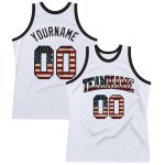 Personalized USA Vintage Black Basketball Jersey with Custom Name & Number - Authentic Throwback Style Personalized White