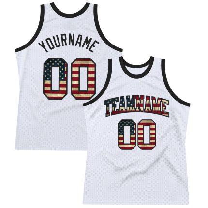 Personalized USA Vintage Black Basketball Jersey with Custom Name & Number - Authentic Throwback Style Personalized White