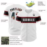 Customizable Vintage USA Flag Baseball Jersey with Black-Maroon Design - Personalized Name and Number Personalized White