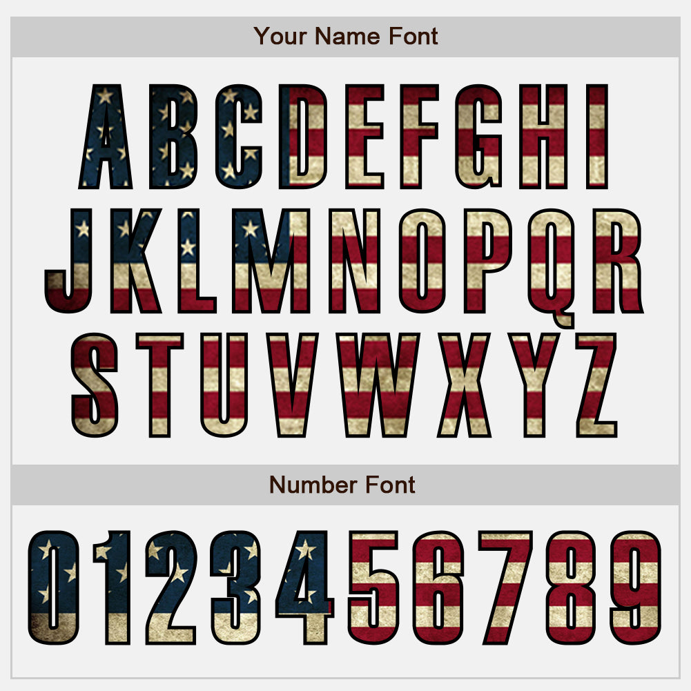 Personalized White Vintage USA Flag Black-Maroon Authentic Baseball Jersey Team Custom Name and Number Customizable Vintage USA Flag Baseball Jersey with Black-Maroon Design - Personalized Name and Number Personalized White - Image 5