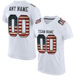 Personalized Vintage USA Flag Black Mesh Football Jersey Authentic Design Personalized White Vintage USA Flag-Black Mesh