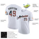 Custom Vintage USA Flag Performance T-Shirt - Black, Personalized Team Name & Number, Sports Apparel Personalized White Vintage