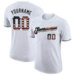 Custom Vintage USA Flag Performance T-Shirt - Black, Personalized Team Name & Number, Sports Apparel Personalized White Vintage