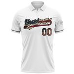 Custom Vintage USA Flag Golf Polo Shirt for Men - Personalized Black Performance Vapor with Team Name and Number Personalized