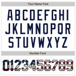 Custom Name Number Vintage USA Flag Baseball Jersey - Navy Raglan Sleeves - Personalized Team Apparel Personalized White