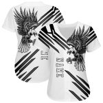 Personalized 3D Eagle Baseball Jersey - Authentic White and Black Jersey Personalized White White-Black 3D Eagle Authentic