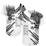 Personalized 3D Eagle Baseball Jersey - Authentic White and Black Jersey Personalized White White-Black 3D Eagle Authentic