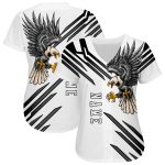 Personalized 3D Eagle Baseball Jersey with Custom Name and Number - White and Black Authentic Team Gear Personalized White