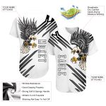 Personalized 3D Eagle Baseball Jersey with Custom Name and Number - White and Black Authentic Team Gear Personalized White