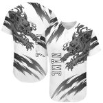 Custom Name and Number 3D Wolf Baseball Jersey - Personalized White and Black Team Jersey Personalized White White-Black